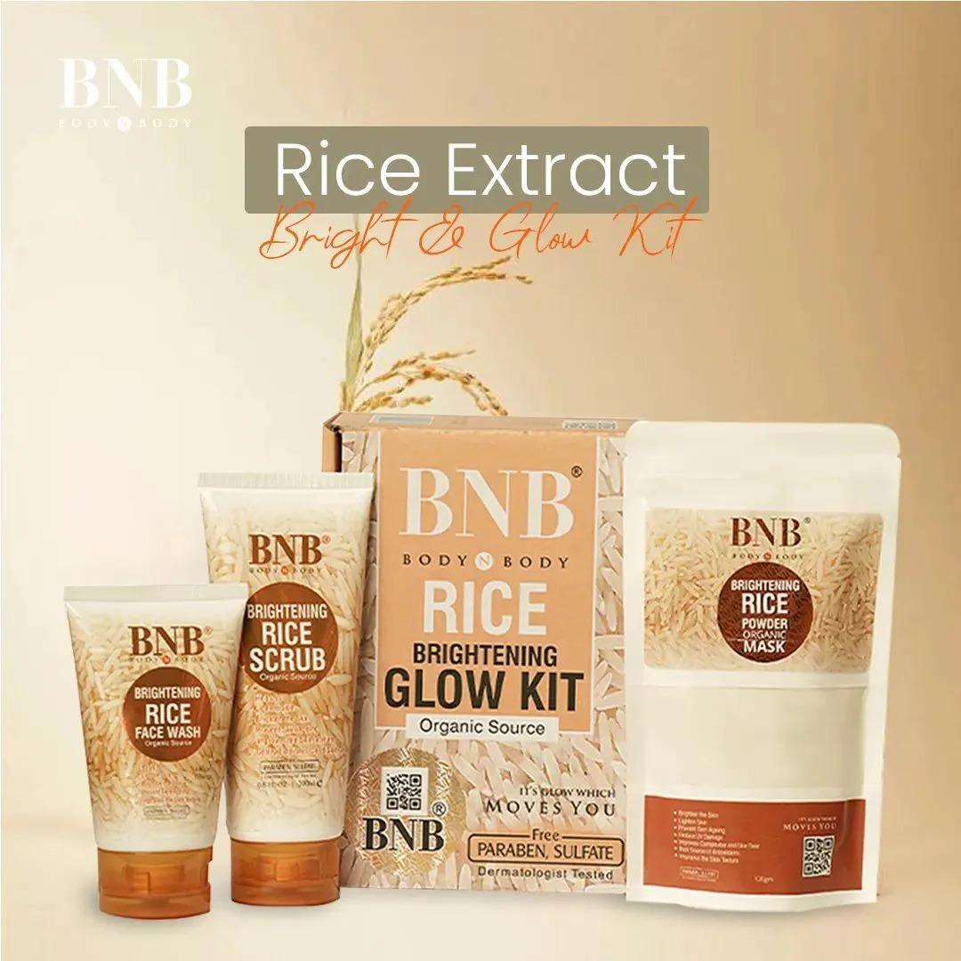 3 in 1 Rice Extract Skincare Kit - Face Wash, Scrub & Mask