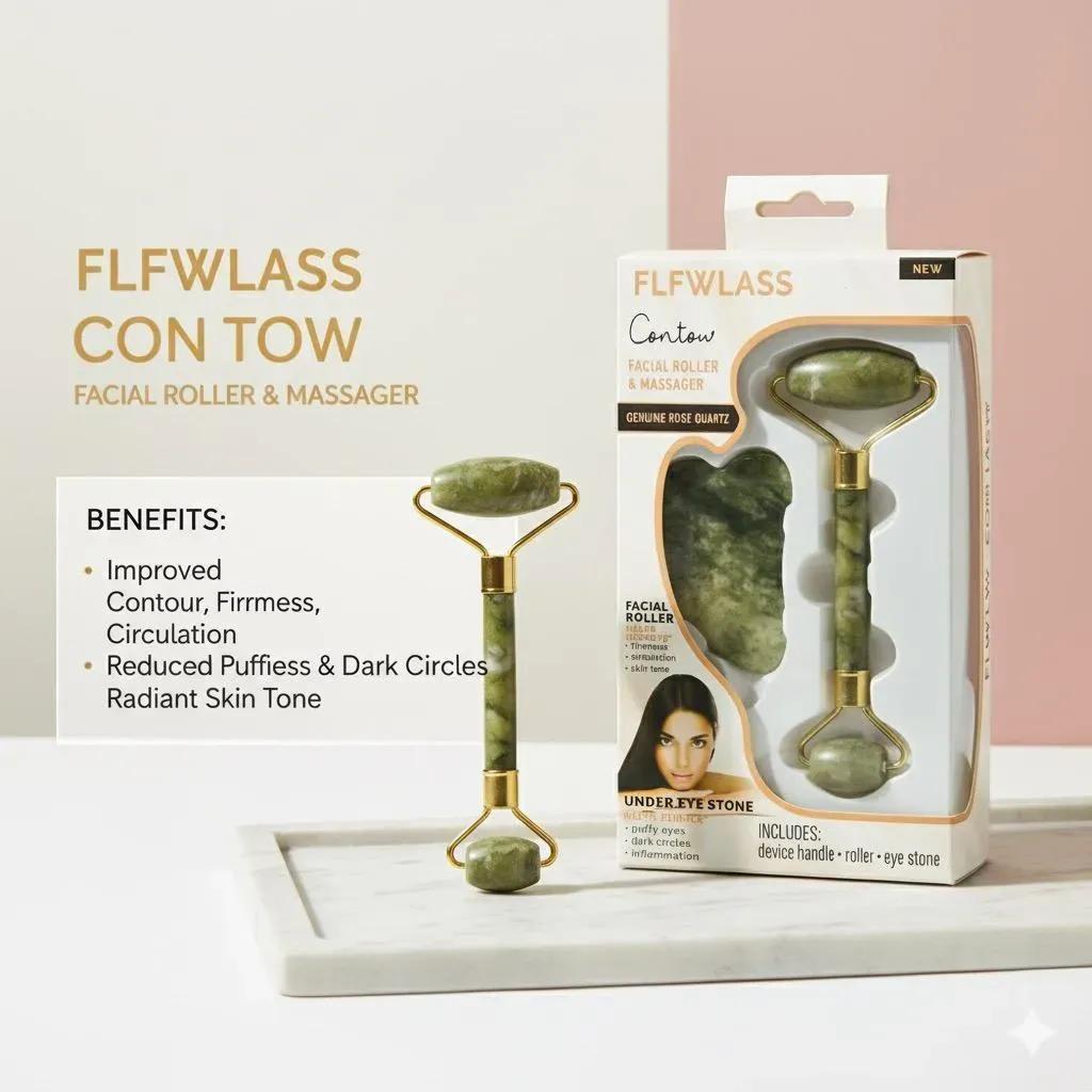 Jade Roller & Gua Sha Skincare Tool 2-in-1
